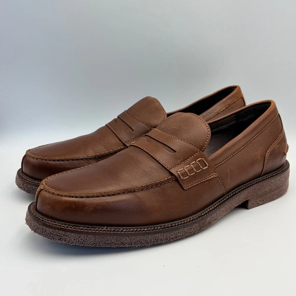 Donald Pliner Landry Mens Brown Leather Penny Loafers‎ Size 11M
